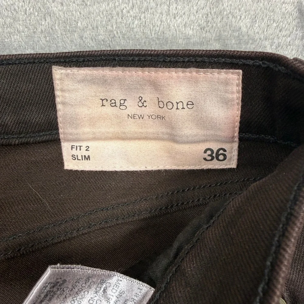 Rag & Bone Fit 2 Slim Mens Jeans Size 36 Brown Denim Button Fly Pants Indie Rock